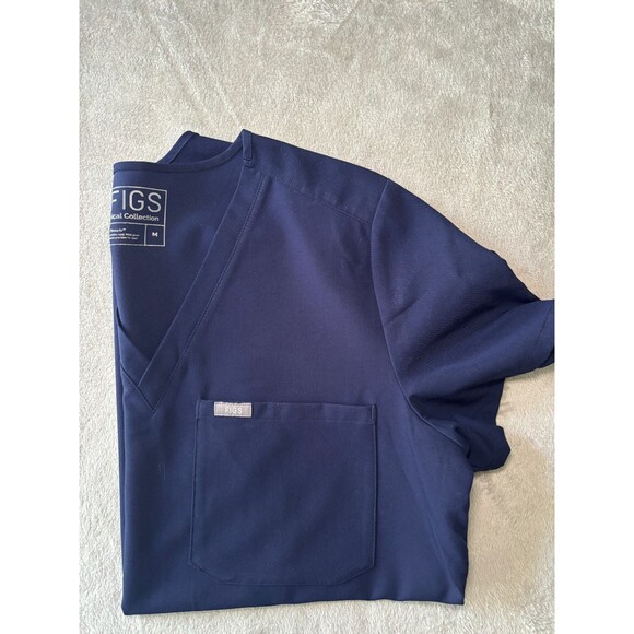 FIGS Catarina Scrub Top Sz M | Technical Collection V-Neck Medical Uniform Navy - Picture 2 of 5
